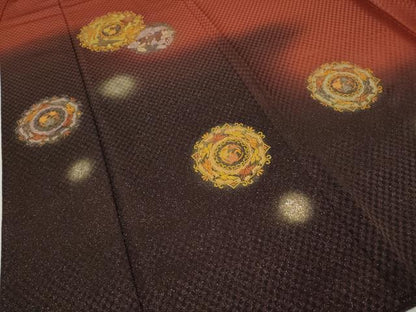平和屋着物●中国三大刺繍　スワトウ刺繍　訪問着　飛鶴正倉院花文　暈し染め　金銀彩　正絹　逸品　CABI9609ut