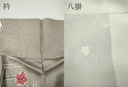 平和屋着物●上質な小紋　型染め　松梅文　正絹　逸品　CABI9612ut