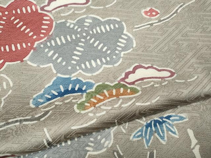 平和屋着物●上質な小紋　型染め　松梅文　正絹　逸品　CABI9612ut