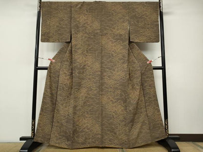 平和屋着物●上質な小紋　こぼれ松葉　正絹　逸品　CABI9613ut
