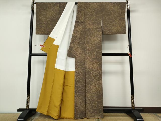 平和屋着物●上質な小紋　こぼれ松葉　正絹　逸品　CABI9613ut