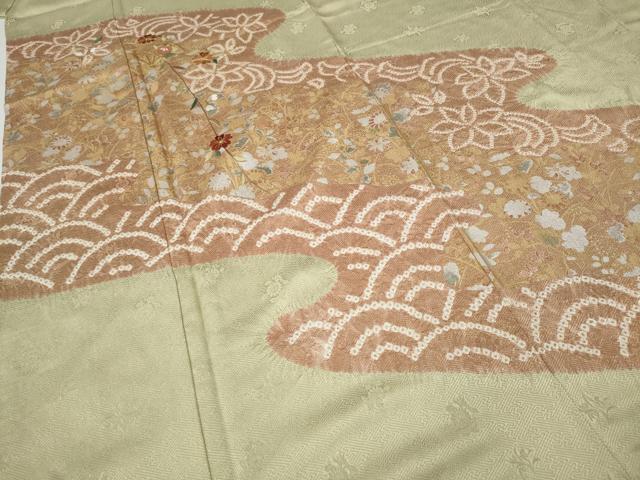 平和屋着物●訪問着　絞り　刺繍　道長花文　金銀彩　ますいわ屋扱い　正絹　逸品　CABI9614ut