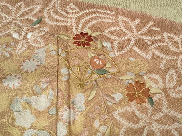 平和屋着物●訪問着　絞り　刺繍　道長花文　金銀彩　ますいわ屋扱い　正絹　逸品　CABI9614ut