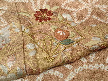 平和屋着物●訪問着　絞り　刺繍　道長花文　金銀彩　ますいわ屋扱い　正絹　逸品　CABI9614ut