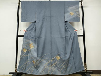 平和屋着物●中国三大刺繍　スワトウ刺繍　訪問着　松皮菱花文　金彩　正絹　逸品　未使用　CABI9615ut