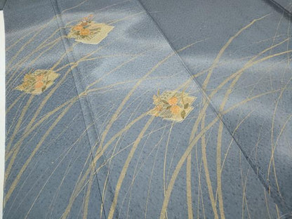 平和屋着物●中国三大刺繍　スワトウ刺繍　訪問着　松皮菱花文　金彩　正絹　逸品　未使用　CABI9615ut