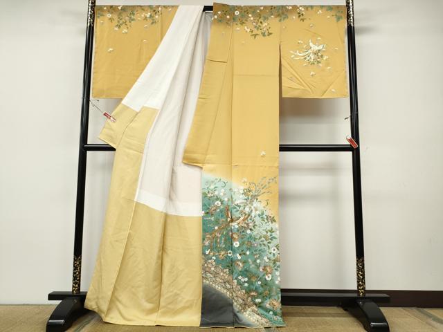 平和屋着物●英王室献上友禅作家　木下勝功　訪問着　鳳凰正倉院花文　暈し染め　金銀彩　正絹　逸品　CABI9617ut