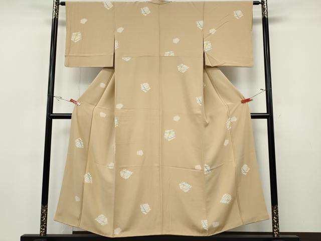 平和屋着物●上質な小紋　型染め　鹿　正絹　逸品　CABI9620ut