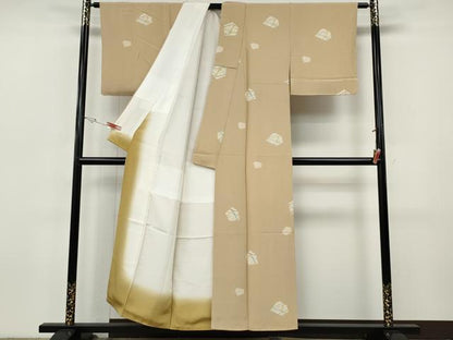 平和屋着物●上質な小紋　型染め　鹿　正絹　逸品　CABI9620ut