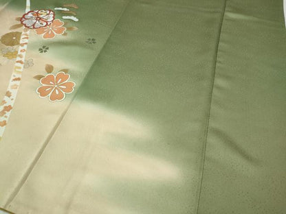 平和屋着物●訪問着　駒刺繍　熨斗舞花松文　暈し染め　金彩　正絹　逸品　CABI9622ut
