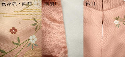 平和屋着物●訪問着　破れ色紙草花文　暈し染め　金彩　正絹　逸品　CABI9623ut