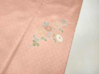 平和屋着物●訪問着　破れ色紙草花文　暈し染め　金彩　正絹　逸品　CABI9623ut