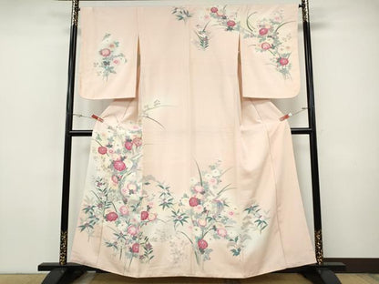 平和屋着物●訪問着　友禅　花鳥文　暈し染め　金彩　正絹　逸品　CABI9625ut