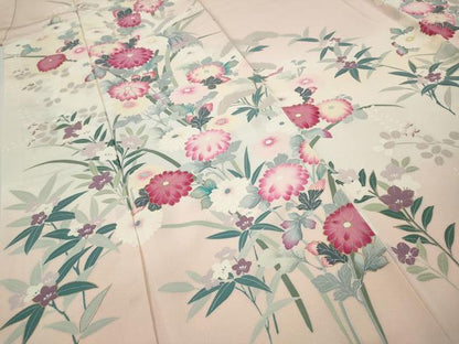 平和屋着物●訪問着　友禅　花鳥文　暈し染め　金彩　正絹　逸品　CABI9625ut