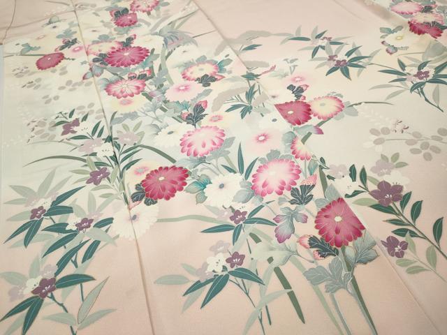 平和屋着物●訪問着　友禅　花鳥文　暈し染め　金彩　正絹　逸品　CABI9625ut