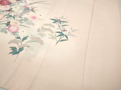 平和屋着物●訪問着　友禅　花鳥文　暈し染め　金彩　正絹　逸品　CABI9625ut