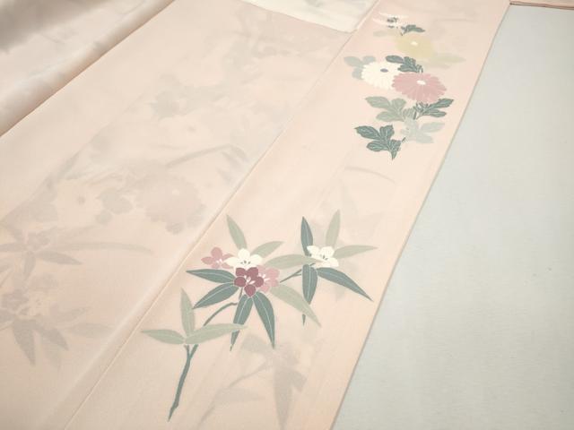 平和屋着物●訪問着　友禅　花鳥文　暈し染め　金彩　正絹　逸品　CABI9625ut