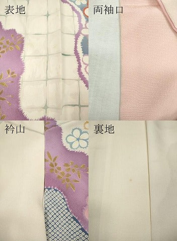 平和屋着物●豪華振袖　駒刺繍　道長舞花文　金彩　正絹　逸品　CABI9626ut