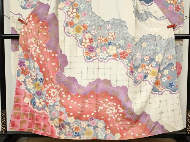 平和屋着物●豪華振袖　駒刺繍　道長舞花文　金彩　正絹　逸品　CABI9626ut