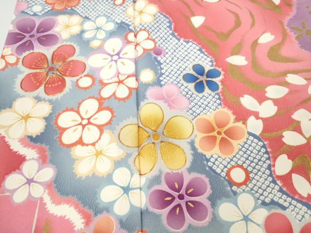 平和屋着物●豪華振袖　駒刺繍　道長舞花文　金彩　正絹　逸品　CABI9626ut
