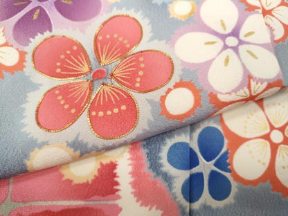 平和屋着物●豪華振袖　駒刺繍　道長舞花文　金彩　正絹　逸品　CABI9626ut