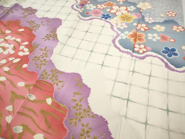 平和屋着物●豪華振袖　駒刺繍　道長舞花文　金彩　正絹　逸品　CABI9626ut