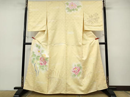 平和屋着物●訪問着　枝花文　暈し染め　正絹　逸品　CABI9628ut