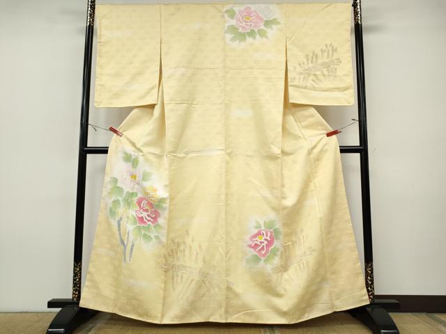 平和屋着物●訪問着　枝花文　暈し染め　正絹　逸品　CABI9628ut