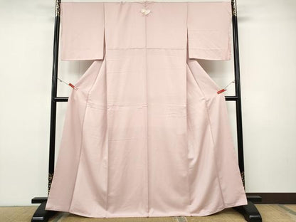 平和屋着物●上質な色無地　七宝地紋　虹色　正絹　逸品　未使用　CABI9629ut