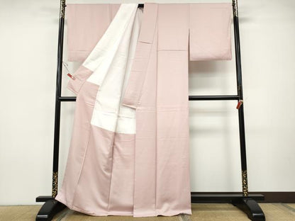 平和屋着物●上質な色無地　七宝地紋　虹色　正絹　逸品　未使用　CABI9629ut