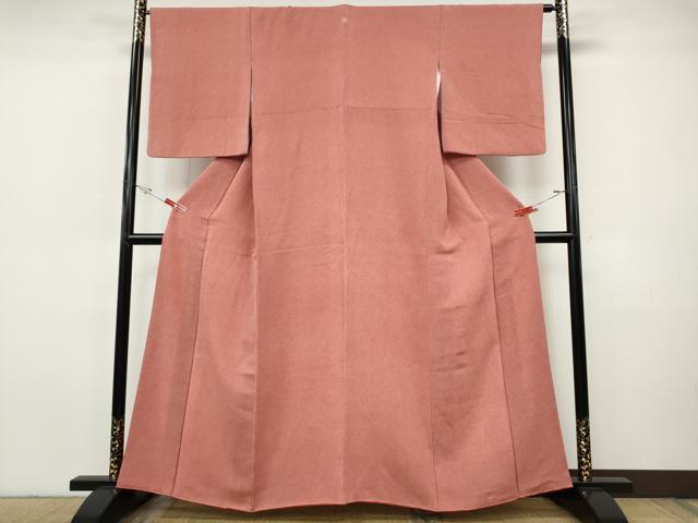平和屋着物●江戸小紋　飯島輝也　鮫小紋柄　鬼しぼ縮緬　正絹　逸品　CABI9631ut