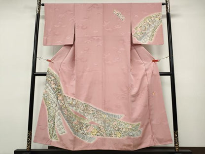 平和屋着物●訪問着　作家物　熨斗花文　正絹　逸品　CABI9632ut