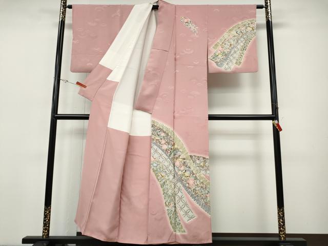 平和屋着物●訪問着　作家物　熨斗花文　正絹　逸品　CABI9632ut