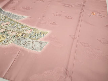 平和屋着物●訪問着　作家物　熨斗花文　正絹　逸品　CABI9632ut