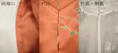 平和屋着物●訪問着　笹竹枝椿文　金彩　正絹　逸品　CABI9633ut