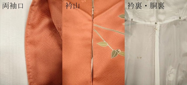 平和屋着物●訪問着　笹竹枝椿文　金彩　正絹　逸品　CABI9633ut