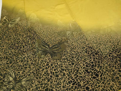 平和屋着物●染色作家　斉藤三才　振袖　寿光織　舞蝶文　暈し染め　金彩　正絹　逸品　CABI9634ut