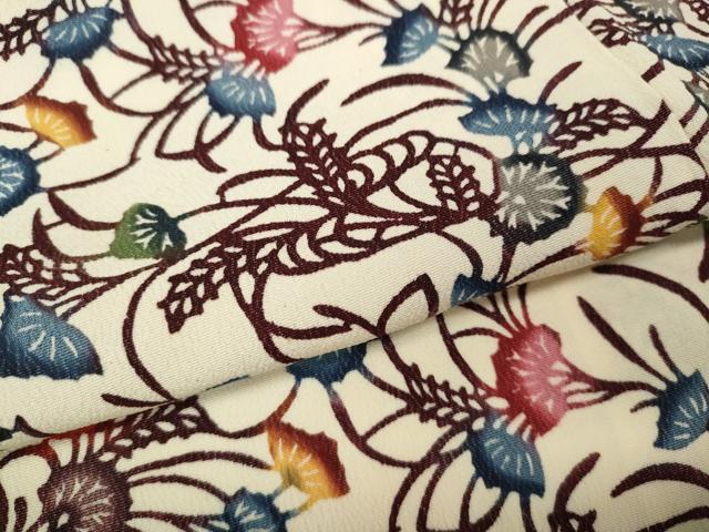 平和屋着物●上質な小紋　紅型　草花文　正絹　逸品　CABI9639ut