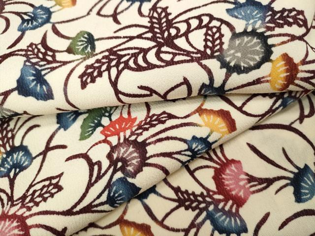 平和屋着物●上質な小紋　紅型　草花文　正絹　逸品　CABI9639ut