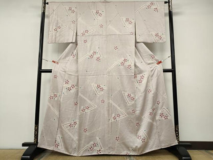 平和屋着物●上質な小紋　総絞り　吉祥花文　正絹　逸品　CABI9643ut