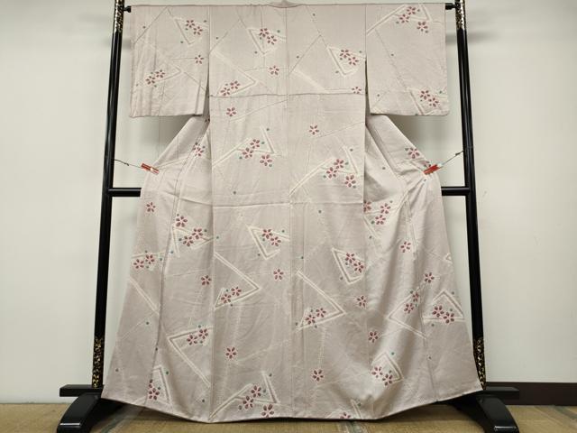 平和屋着物●上質な小紋　総絞り　吉祥花文　正絹　逸品　CABI9643ut