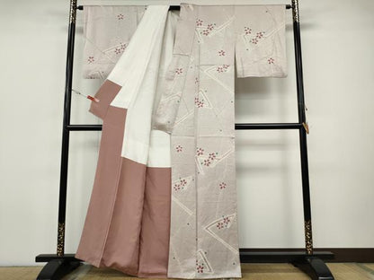 平和屋着物●上質な小紋　総絞り　吉祥花文　正絹　逸品　CABI9643ut