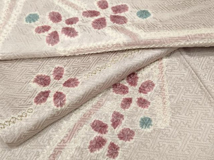 平和屋着物●上質な小紋　総絞り　吉祥花文　正絹　逸品　CABI9643ut