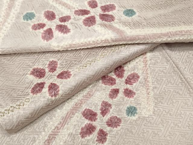 平和屋着物●上質な小紋　総絞り　吉祥花文　正絹　逸品　CABI9643ut