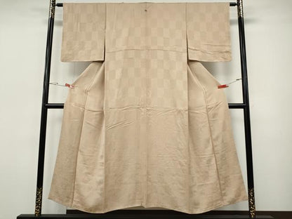 平和屋着物●上質な色無地　草花地紋　洗柿色　さが美扱い　正絹　逸品　CABI9647ut
