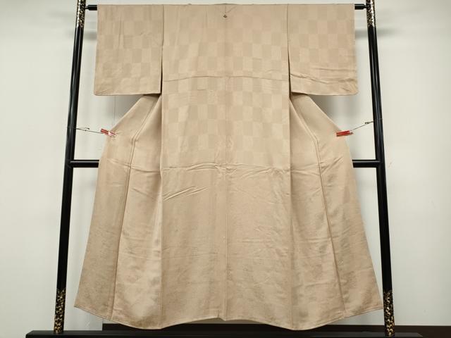平和屋着物●上質な色無地　草花地紋　洗柿色　さが美扱い　正絹　逸品　CABI9647ut