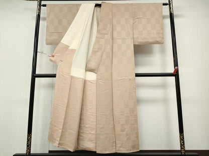 平和屋着物●上質な色無地　草花地紋　洗柿色　さが美扱い　正絹　逸品　CABI9647ut