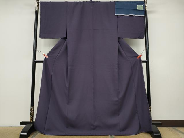 平和屋着物●上質なお召　彩天目織　霞文　ロング丈　反端付き　正絹　逸品　未使用　CABI9648ut