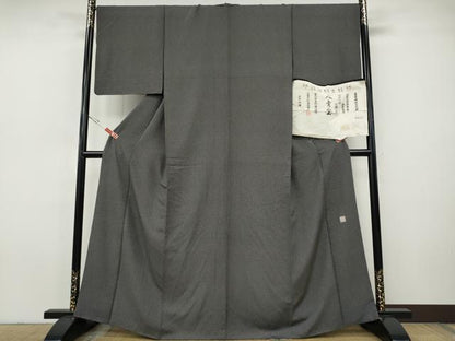 平和屋着物●伝統工芸師　服部光擴　江戸小紋　八貴宝　黒地　やまと誂製　反端付き　正絹　逸品　CABI9649ut