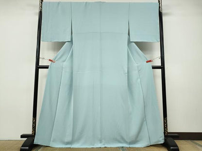 平和屋着物●上質な色無地　水色　正絹　逸品　未使用　CABI9652ut